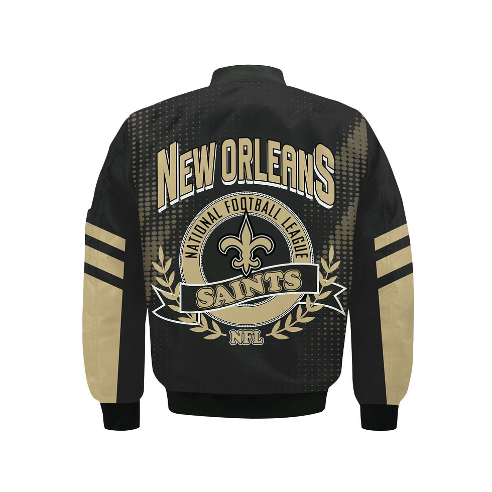 Thumbnail: New Orleans Saints Football Team 2024 - 25 The Light Of The Star Bomber Jacket