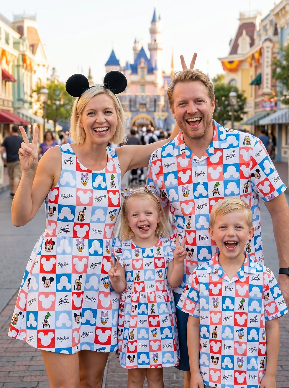 Thumbnail: Mouse and Friends Matching Family Set, Vacation Outfit, Trip Clothes