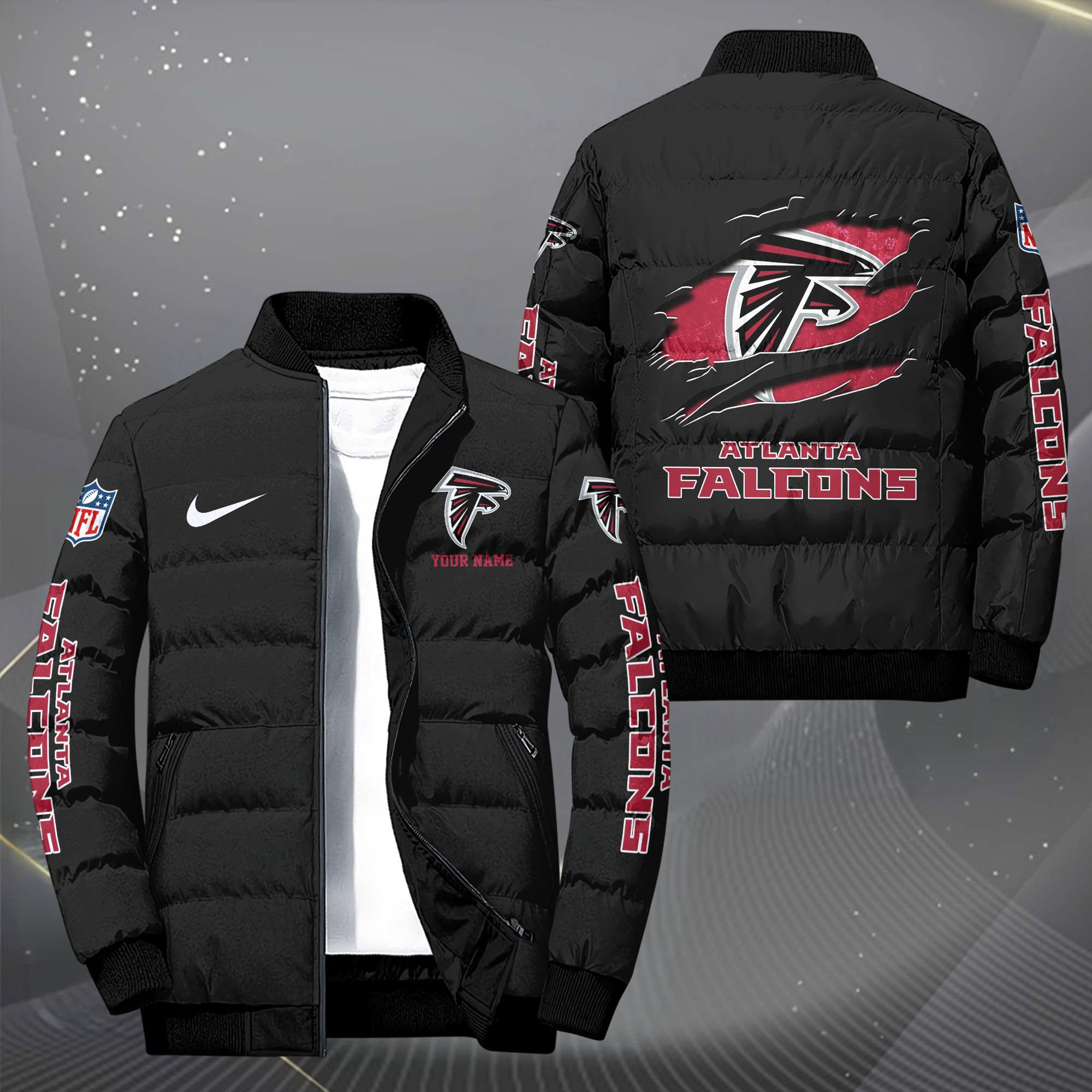 Atlanta Falcons Personalized Outdoor Coat Puffer Jacket EHIVM-62479