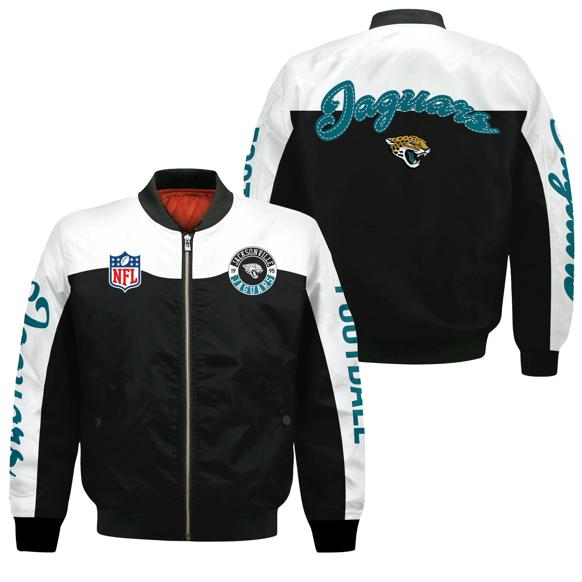 Jacksonville Jaguars National Football League 2024 Face Any Weather Bomber Jacke