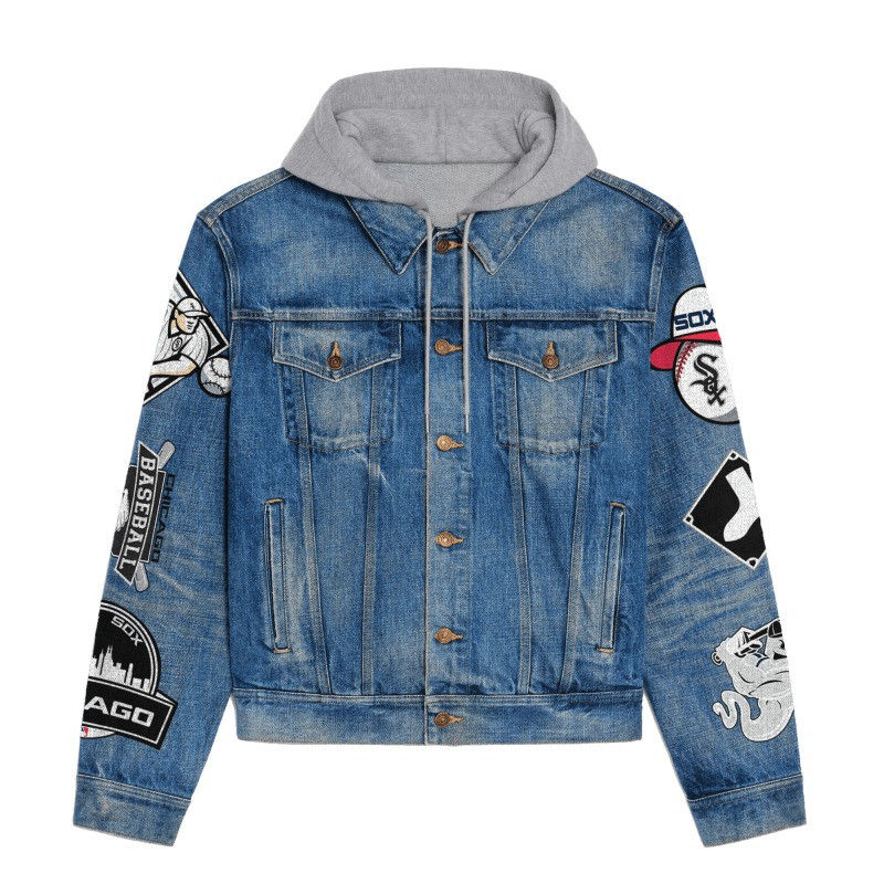 Thumbnail: Chicago White Sox MLB Team Splash Logo 3D Hooded Denim Jacket