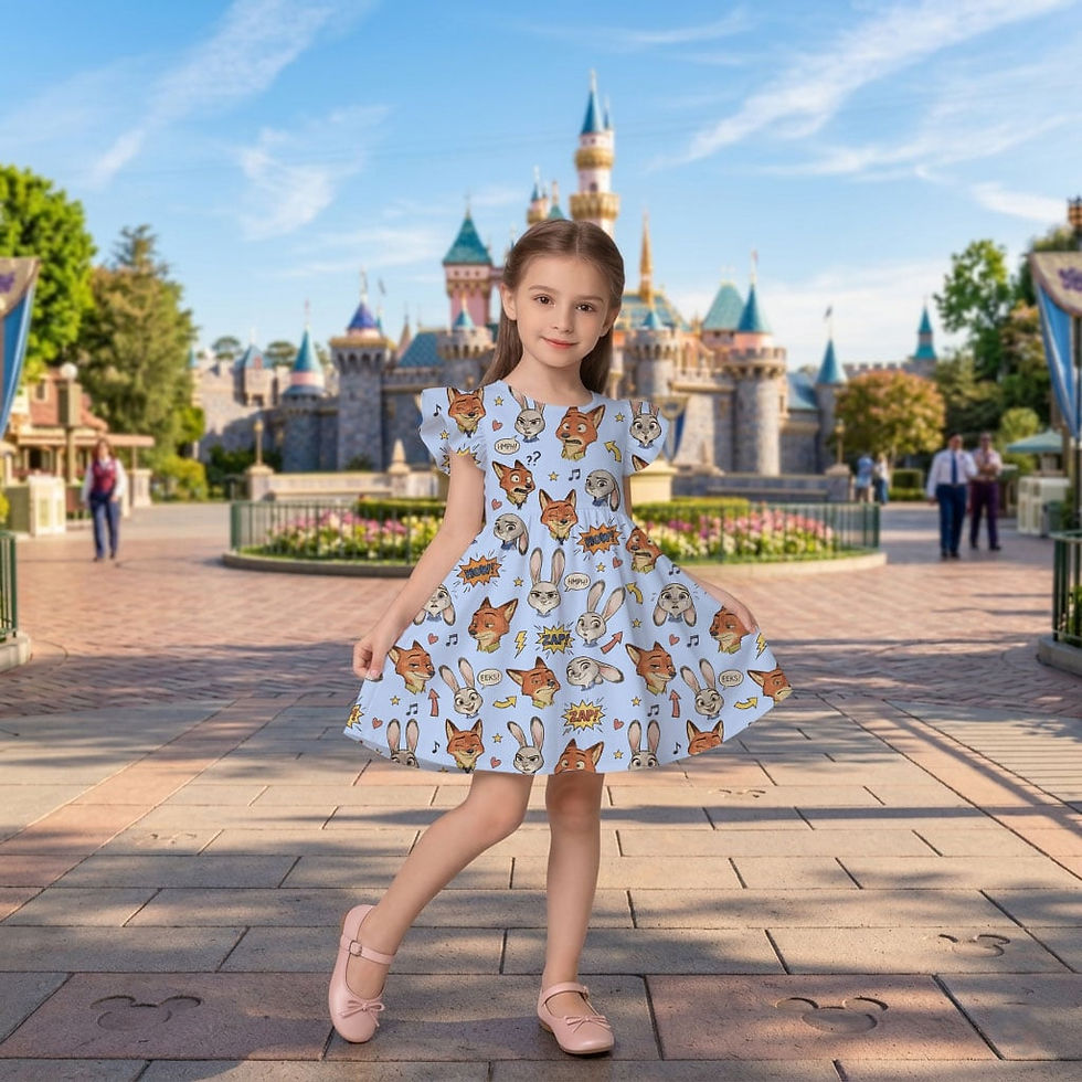 Thumbnail: Zootopia Characters Outfit, Mama Mini Family Matching Dress