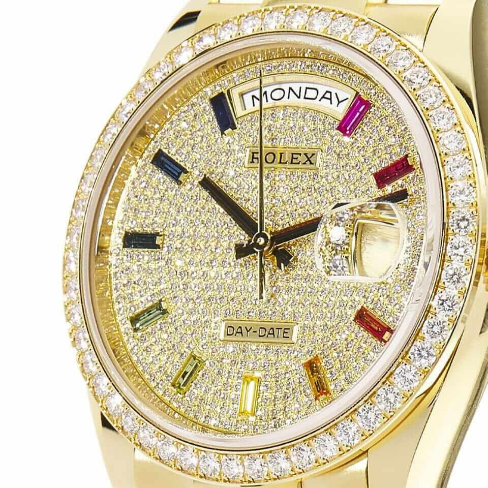 Thumbnail: Rolex Day-Date 36 128348RBR-0030 Gem-Set Dial