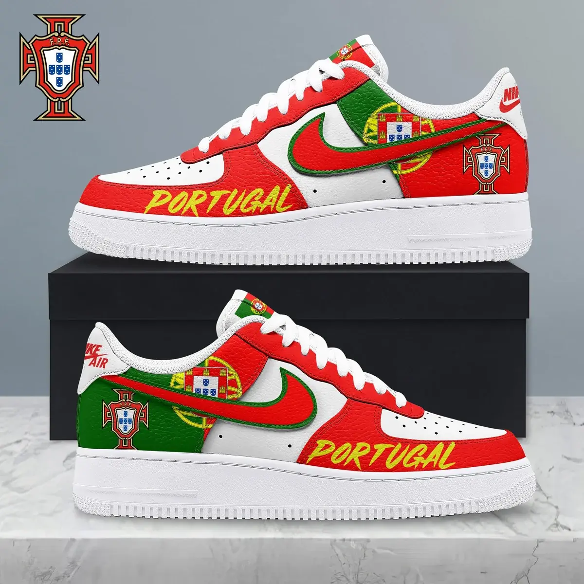 Portugal Premium WC26 Team Pride Custom Air Force 1 - Air Jordan 1 Shoes Sneaker
