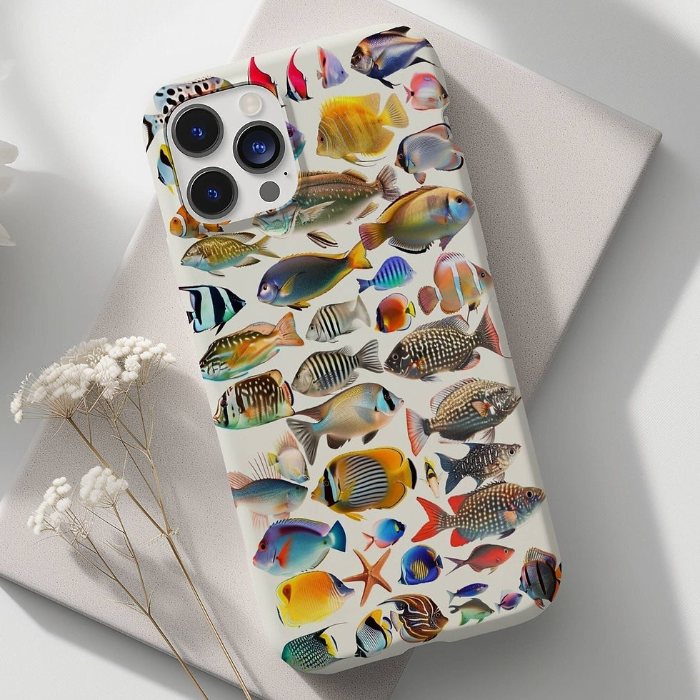 Thumbnail: Colorful Fish Collage Phone Case, Cool Trendy Phone Case, Funny Phone Case, Funn