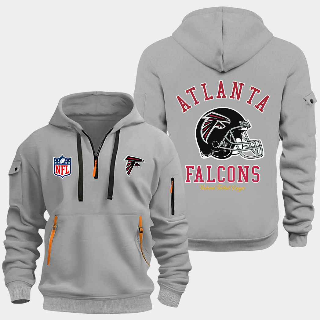 Atlanta Falcons Grey Quarter Zip Hoodie
