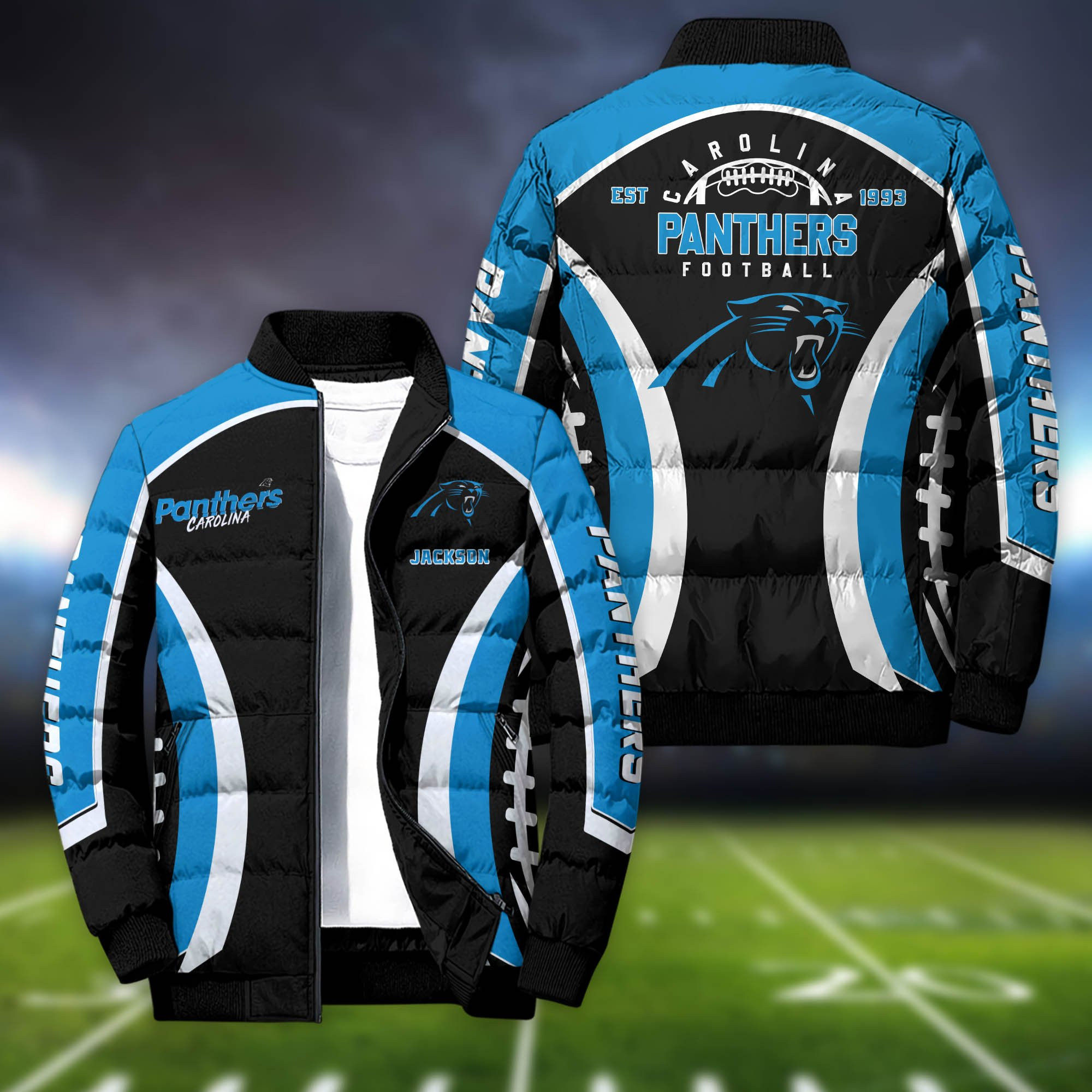 Carolina Panthers Personalized Outdoor Coat Puffer Jacket ETHY-61603