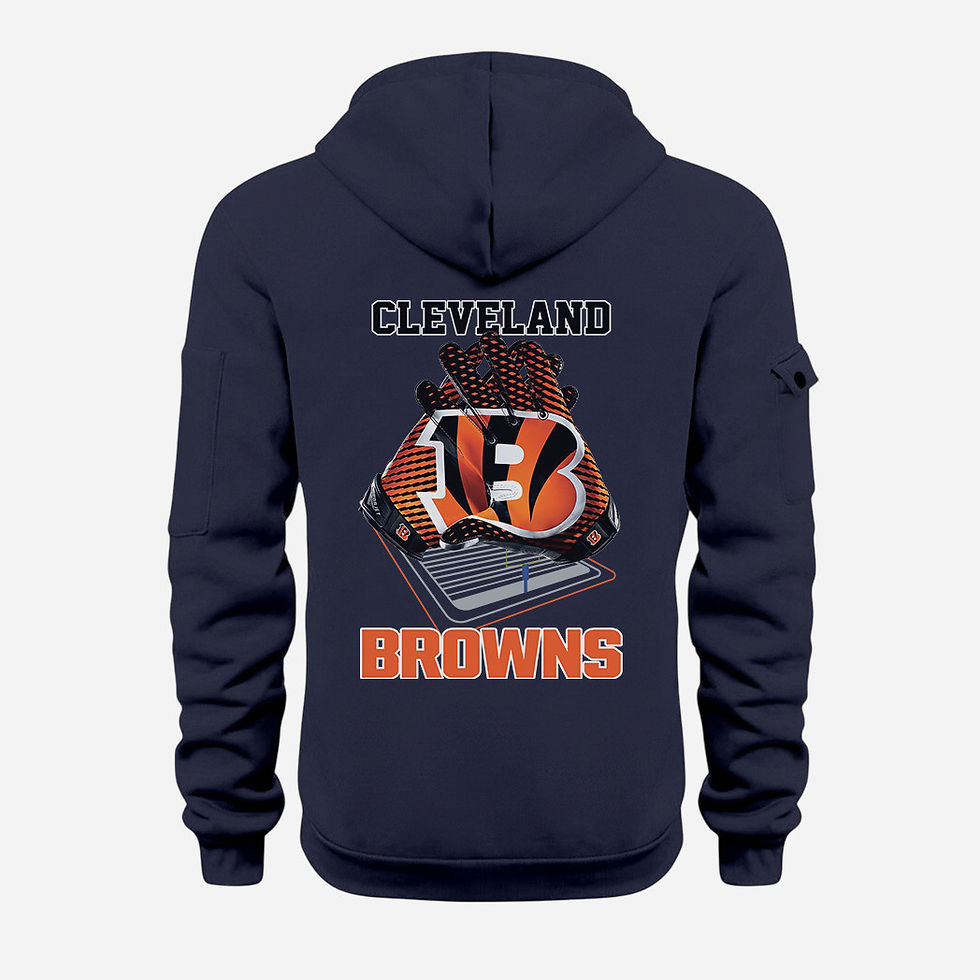 Thumbnail: Cleveland Browns Navy Quarter Zip Hoodie