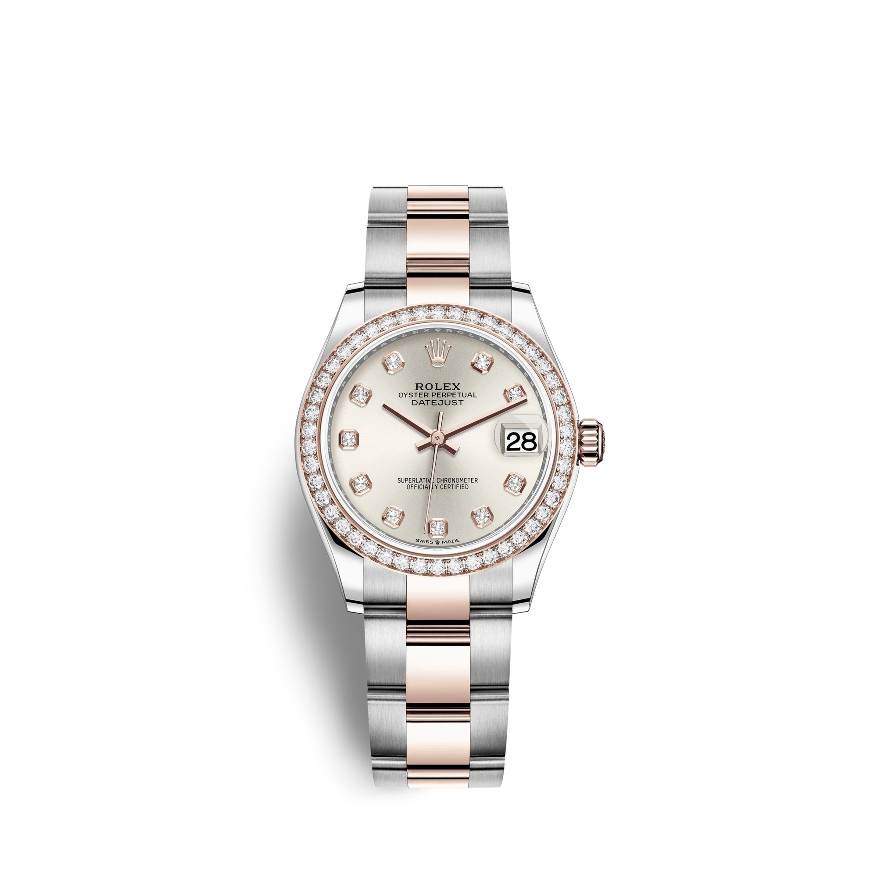 Rolex Datejust 31, Oystersteel, Everose Gold & diamonds Ref# 278381RBR-0015