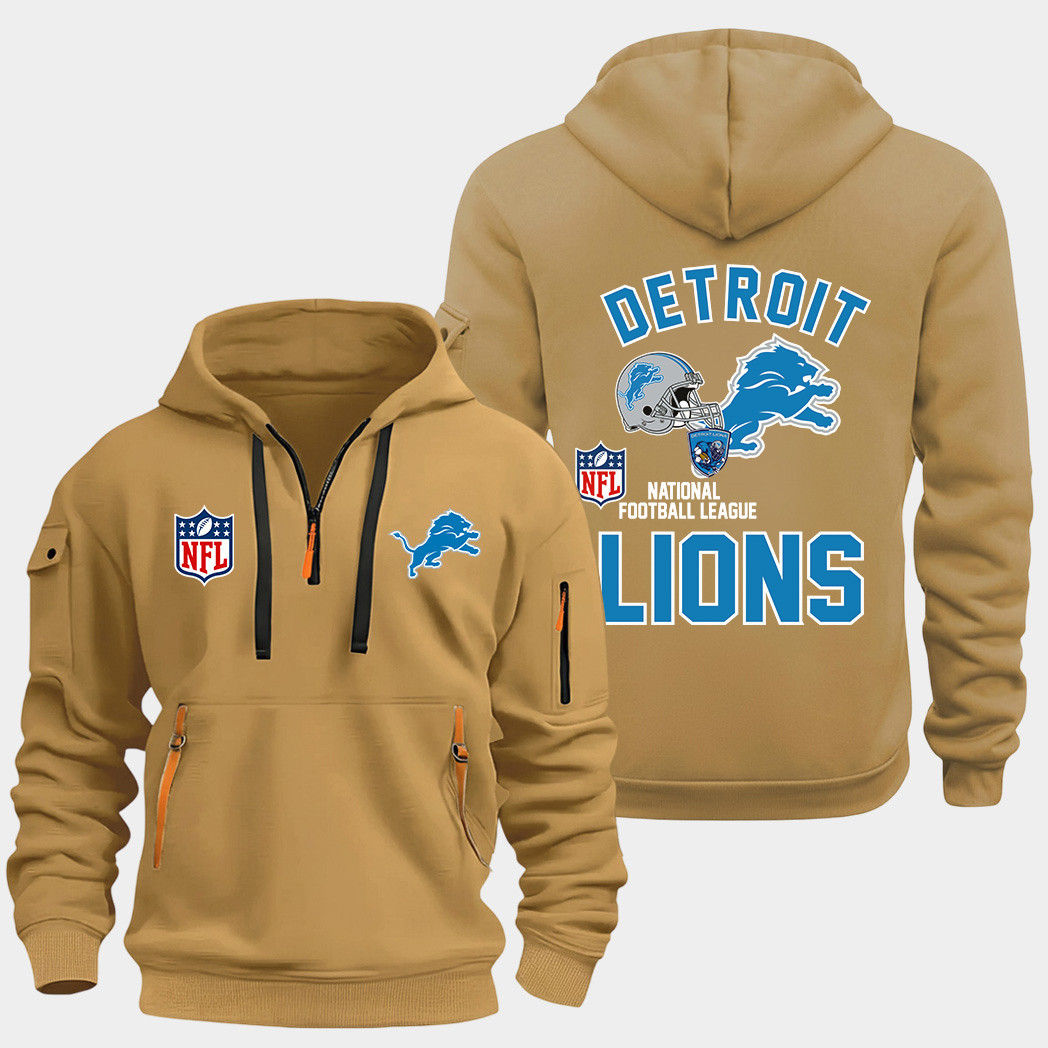 Detroit Lions Gold Quarter Zip Hoodie