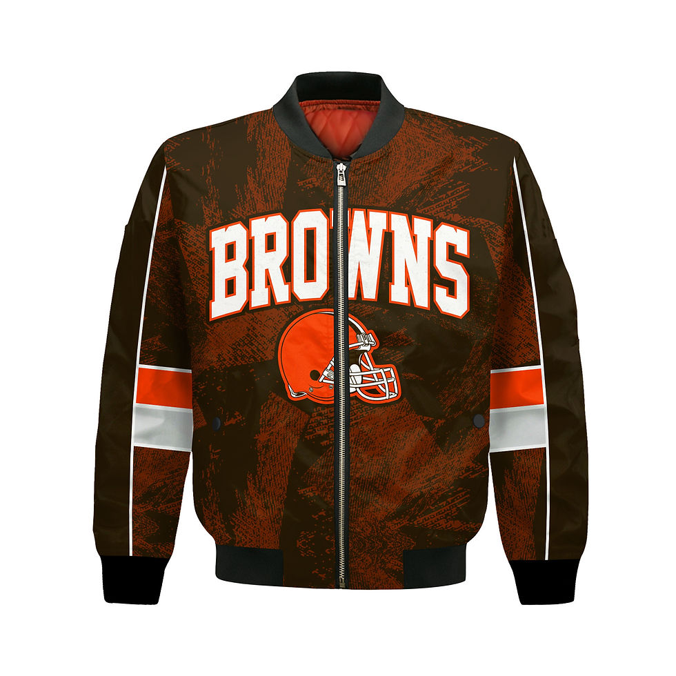 Thumbnail: Cleveland Browns Football Team 2024 - 25 Cheering Symbols Bomber Jacket