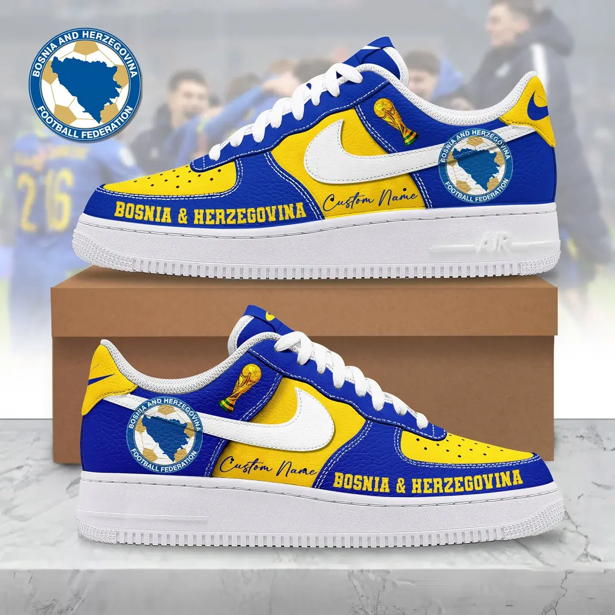 Bosnia & Herzegovina Premium WC26 The Game We Love Custom Air Force 1 Sneakers