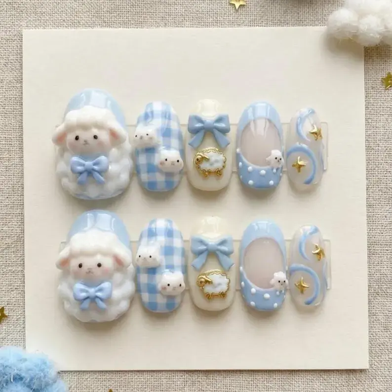 Thumbnail: press on nails, custom press on nails, fake nails, Nails Art