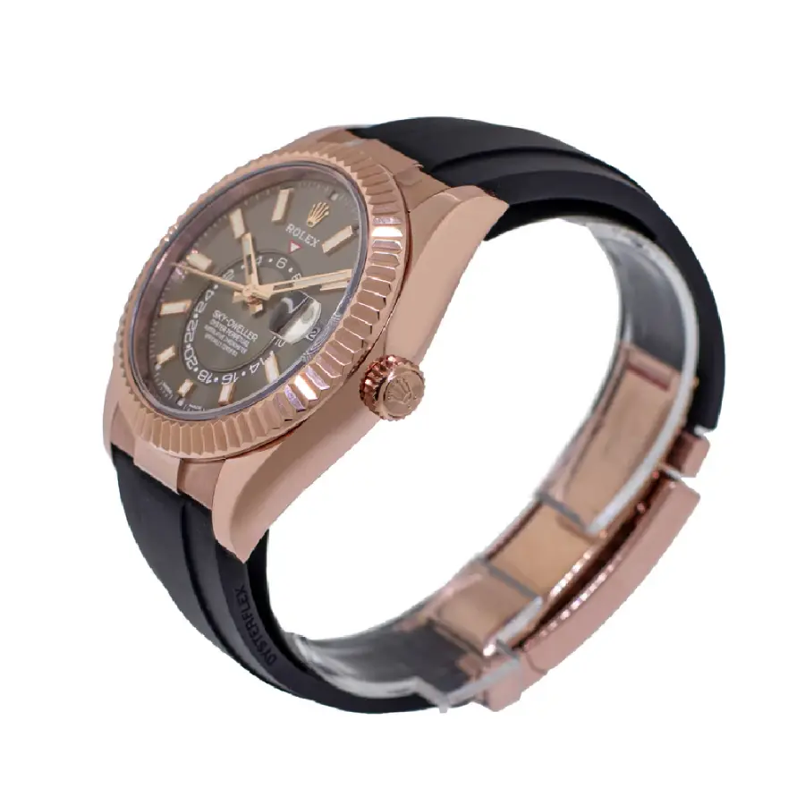Thumbnail: Rolex Sky-Dweller 326235 42mm Chocolate Dial Rubber Strap Watch