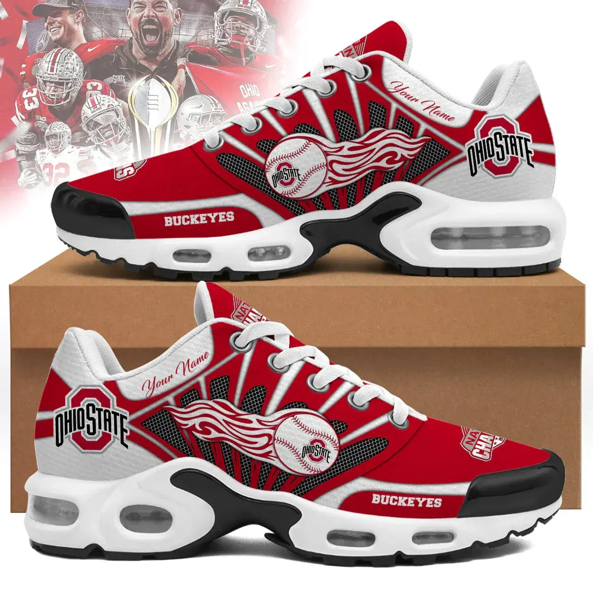 Ohio State Buckeyes Custom Air-Style Sneakers V.9