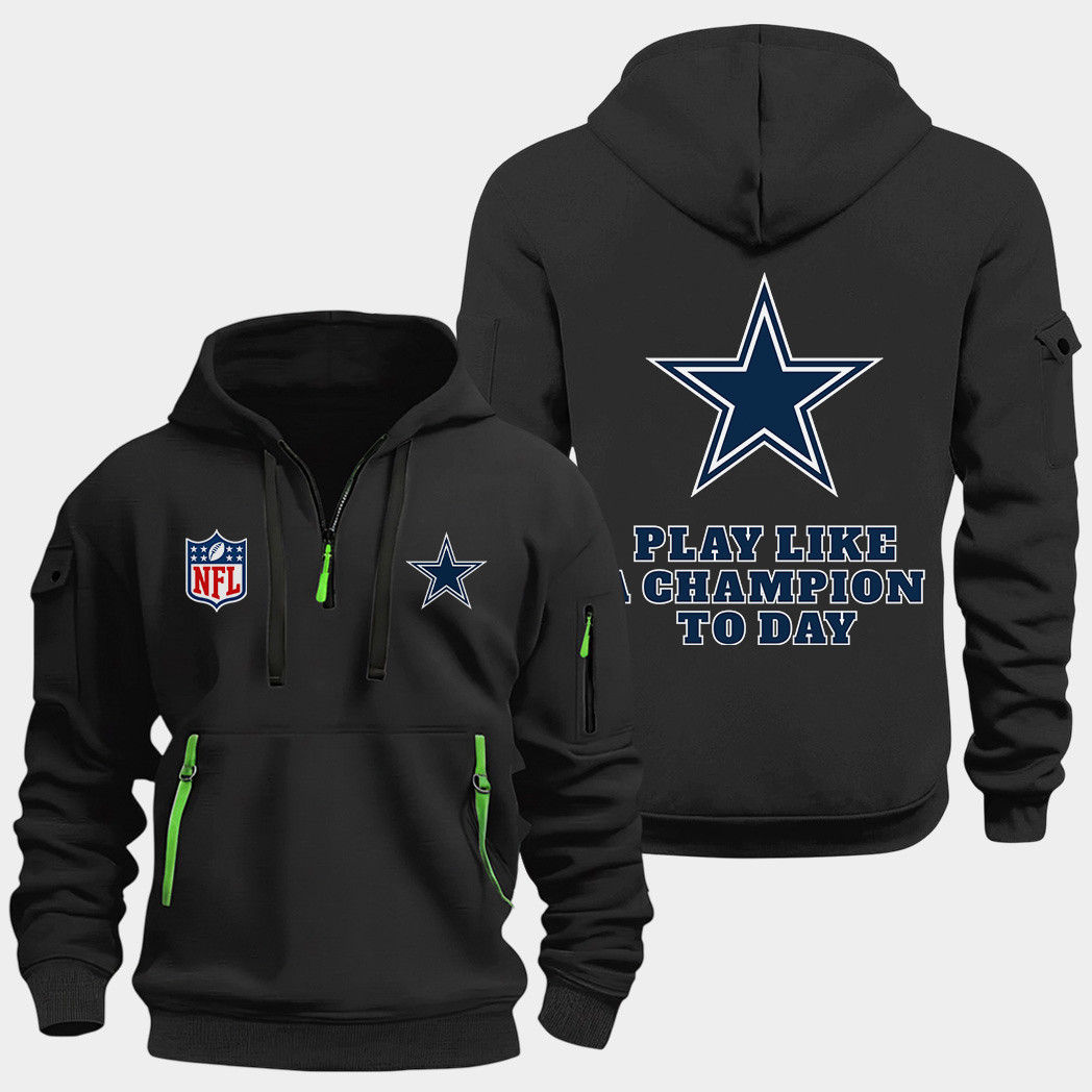 Dallas Cowboys Black Quarter Zip Hoodie