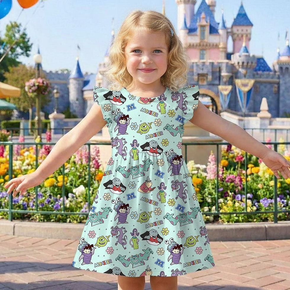 Thumbnail: Monsters Inc Characters Pixar Outfit, Mama Mini Dress