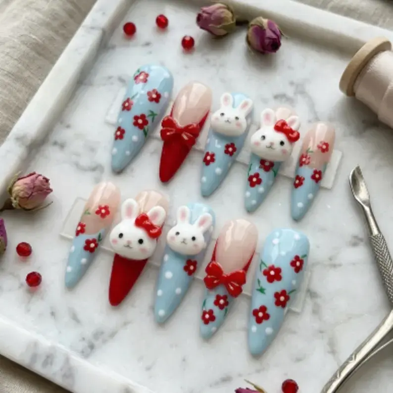 Thumbnail: press on nails, custom press on nails, fake nails, Nails Art