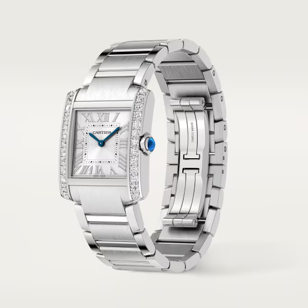 Thumbnail: Cartier Tank Francaise, Stainless Steel, Diamonds, 32mm x 27mm Ref# W4TA0021