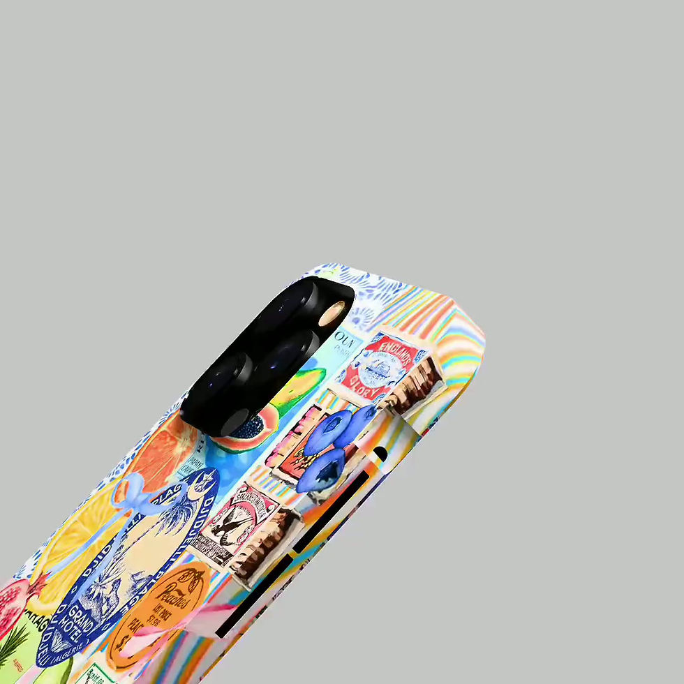 Thumbnail: Girly Coquette St. Tropez Collage Phone Case, European Summer, Cute Preppy Coast