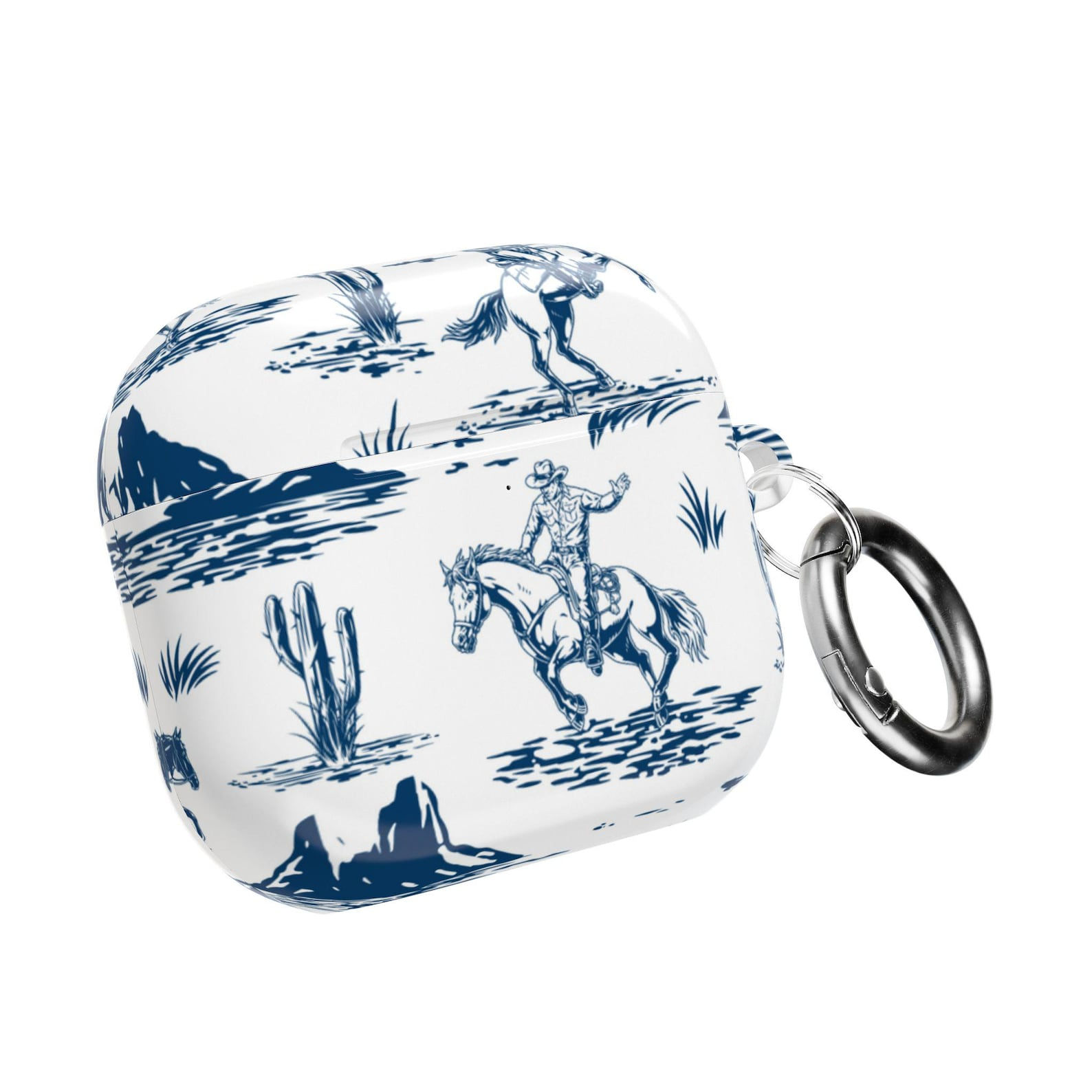 WILD WEST AirPods Case | Blue Western Desert Toile Print | Cute Cowgirl
