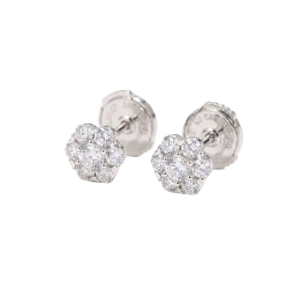 Thumbnail: Flower Crystal Stud Earrings