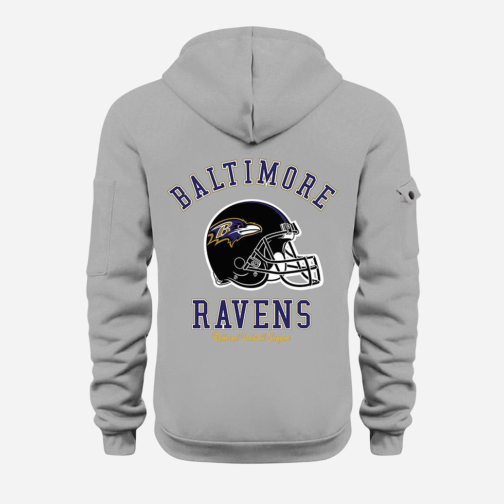 Thumbnail: Baltimore Ravens Grey Quarter Zip Hoodie