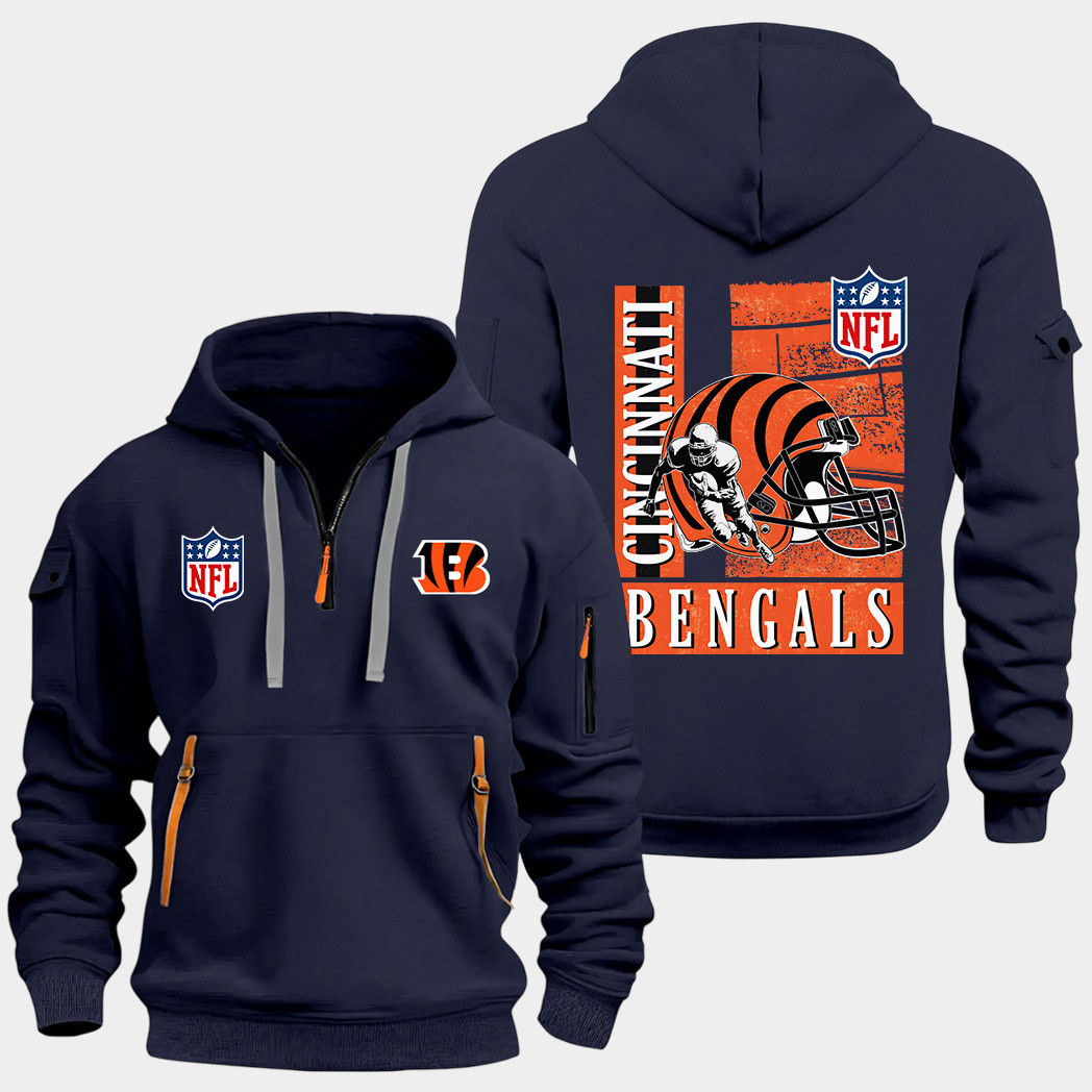Cincinnati Bengals Navy Quarter Zip Hoodie