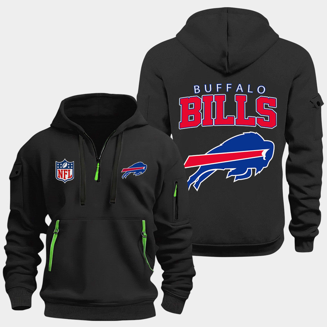 Buffalo Bills Black Quarter Zip Hoodie