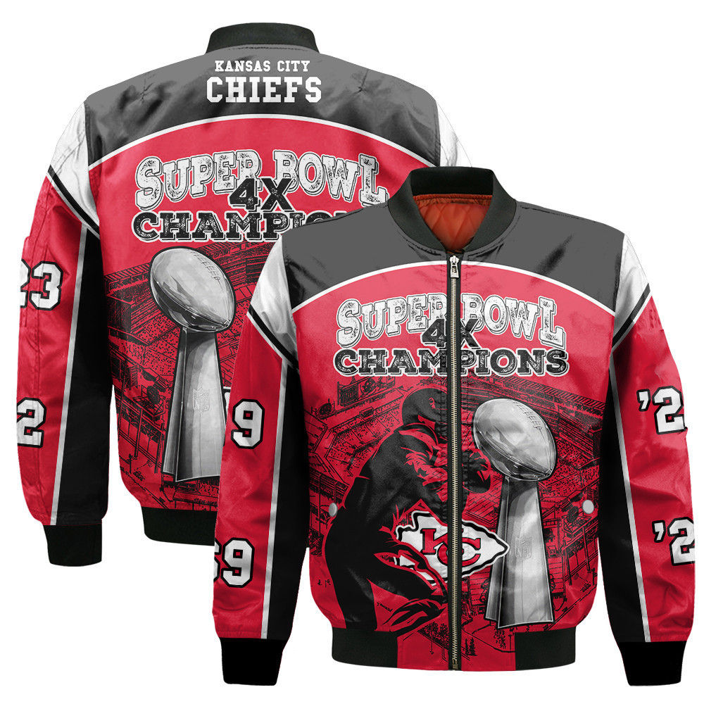 Kansas City Chiefs x Super Bowl Champions Design Bomber Jacket SFAT