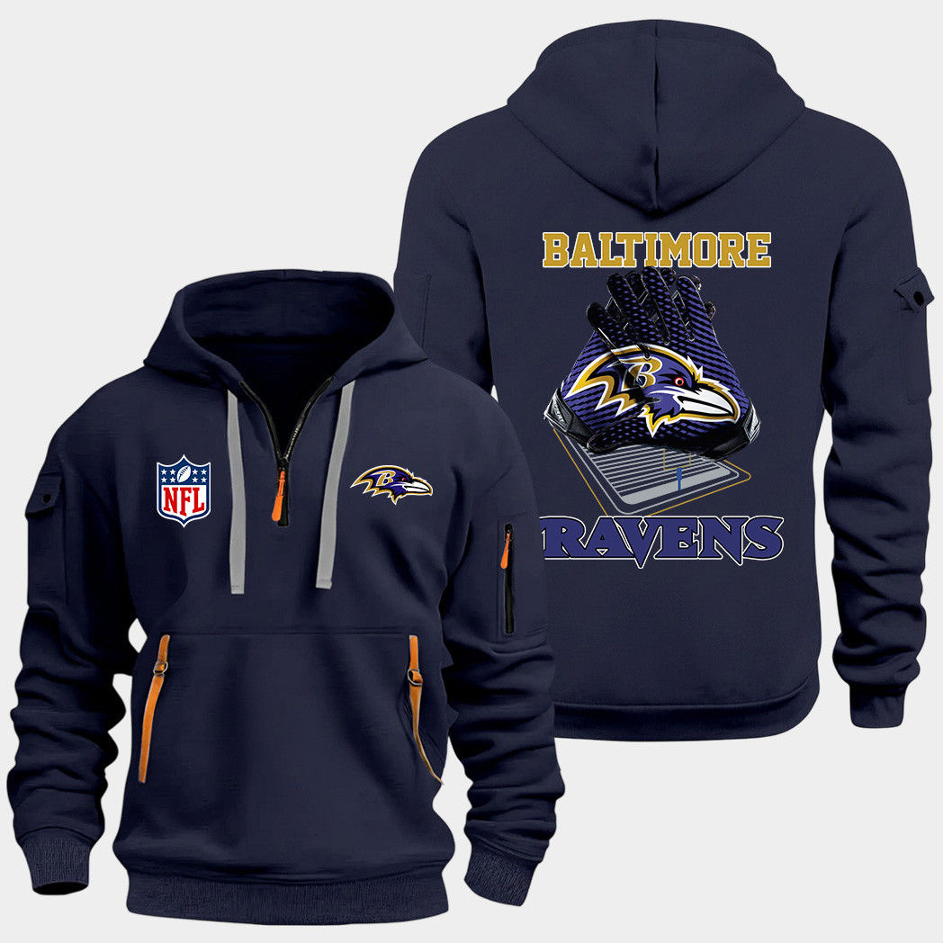 Baltimore Ravens Navy Quarter Zip Hoodie