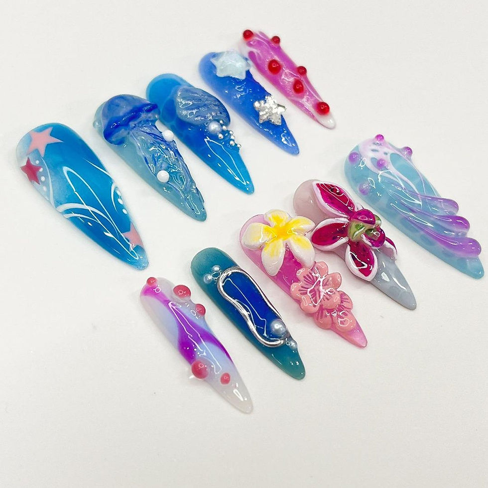 Thumbnail: press on nails, custom press on nails, fake nails, Nails Art