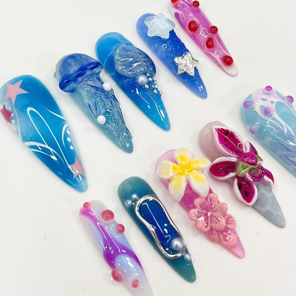 Thumbnail: press on nails, custom press on nails, fake nails, Nails Art