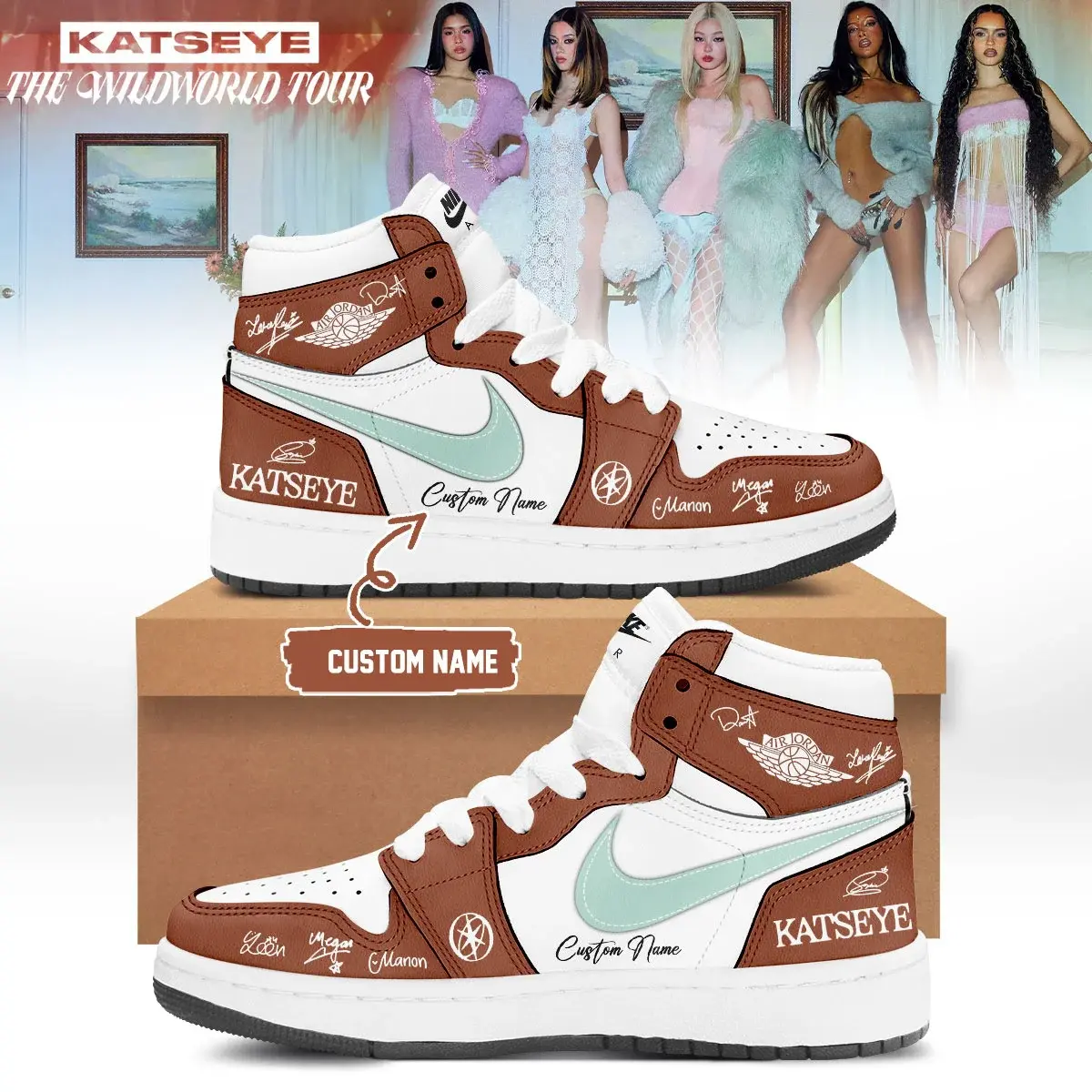 KATSEYE 'THE WILDWORLD TOUR' Custom Air Force 1 - Air Jordan 1 Shoes Sneaker