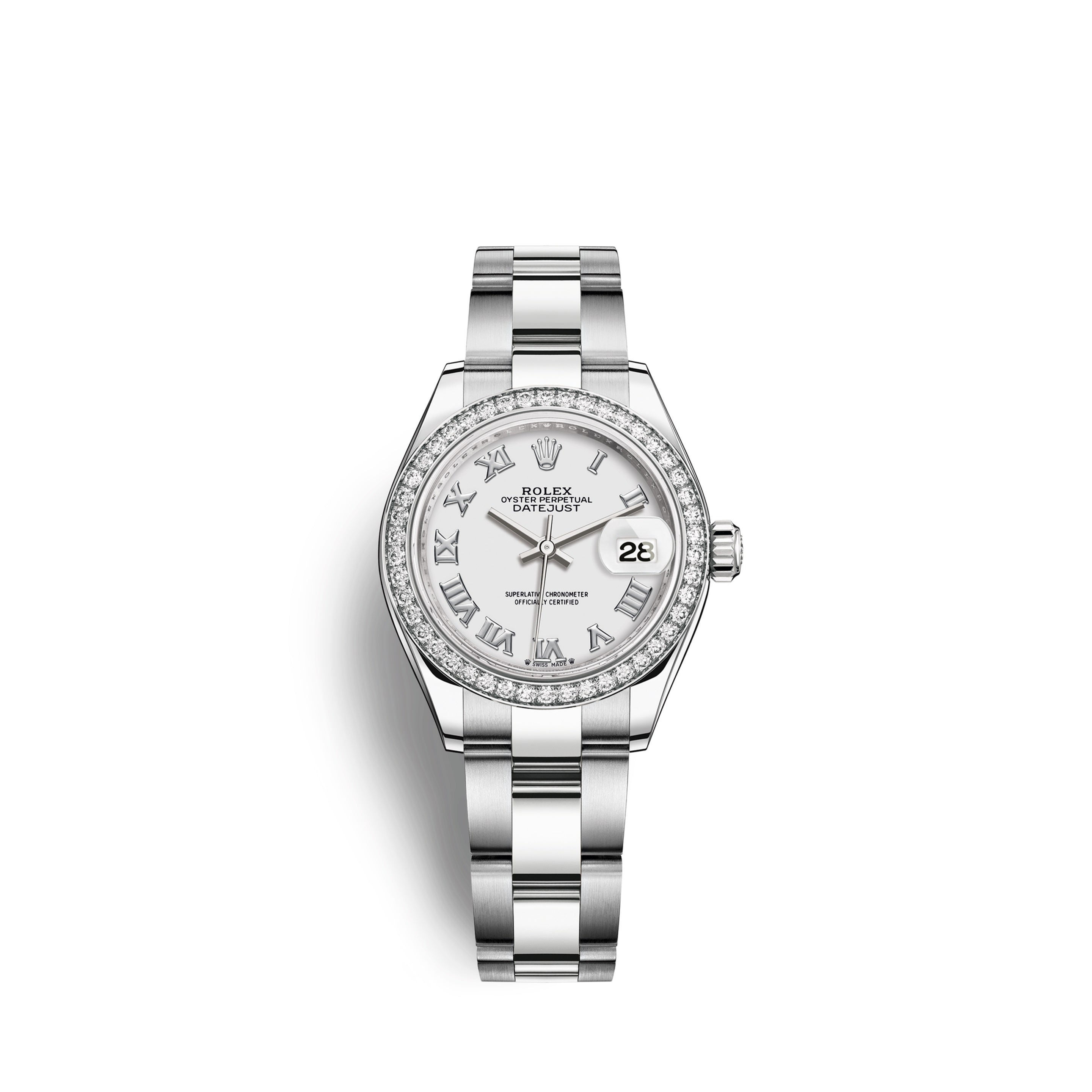 Rolex Lady-Datejust 28, Oystersteel and 18k White Gold Ref# 279384RBR-0020