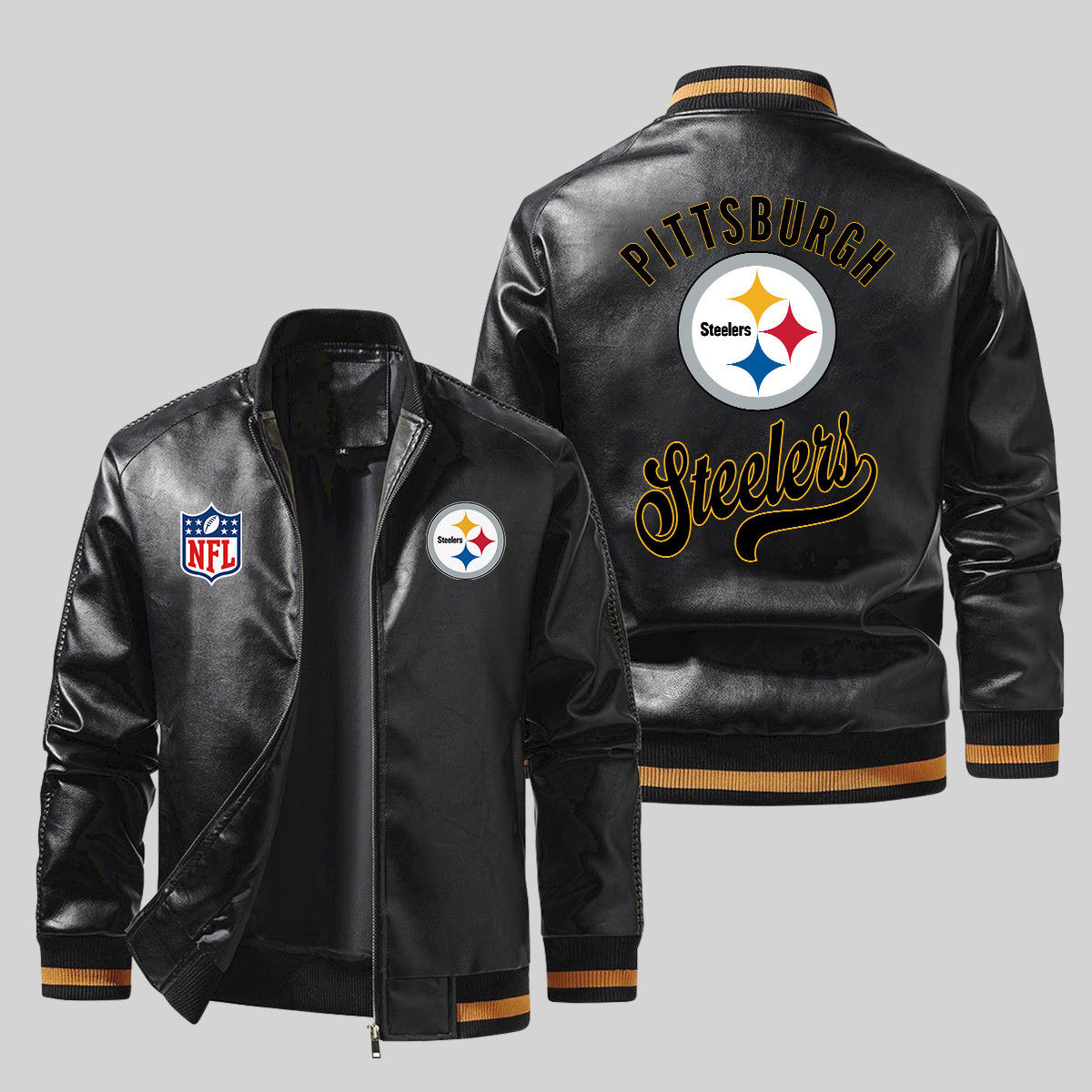Pittsburgh Steelers NFL Team Logo American Football Harland Vintage Pattern Blac