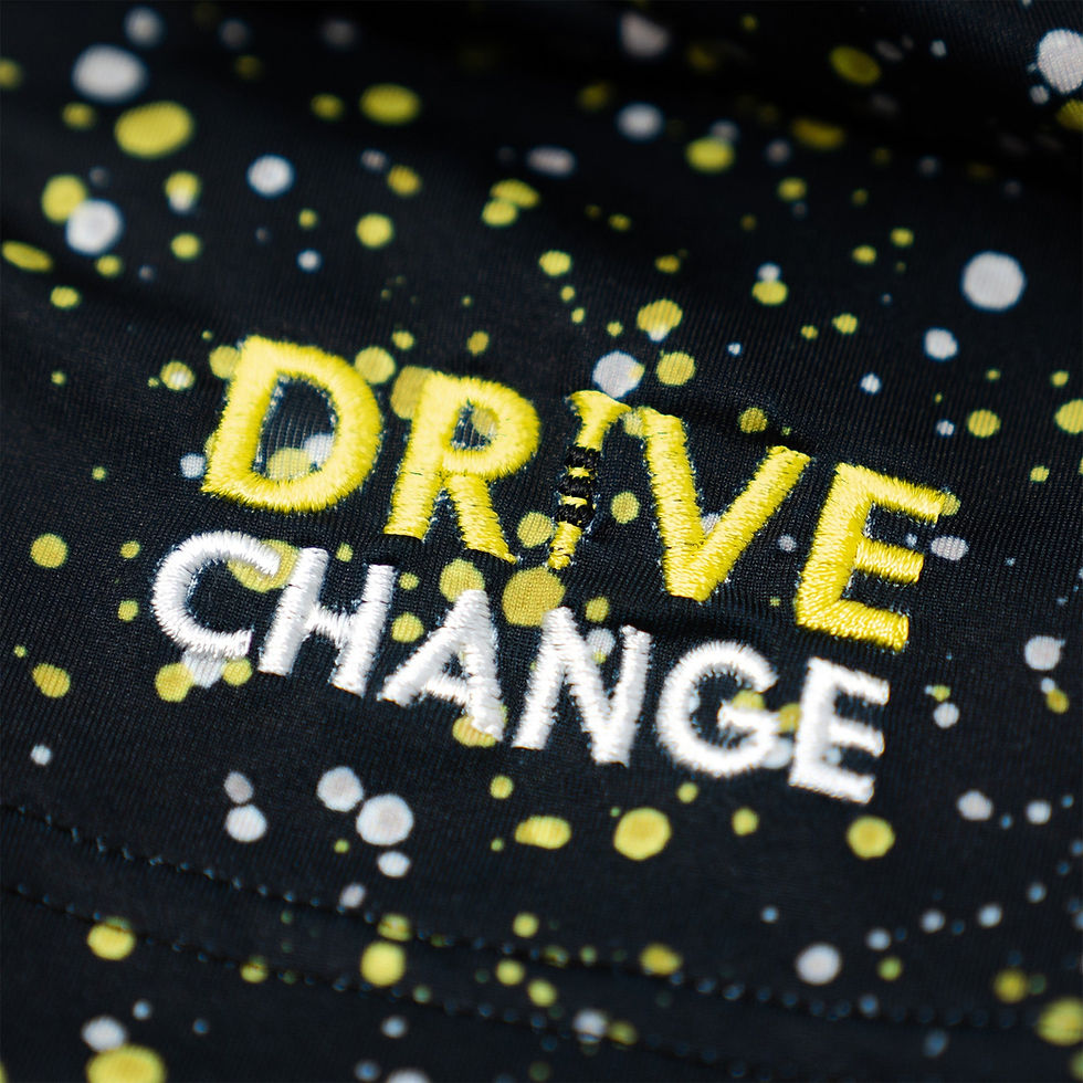 Thumbnail: Rhoback The Bootleg Splatter Short Performance Polo - Black/Sun Yellow