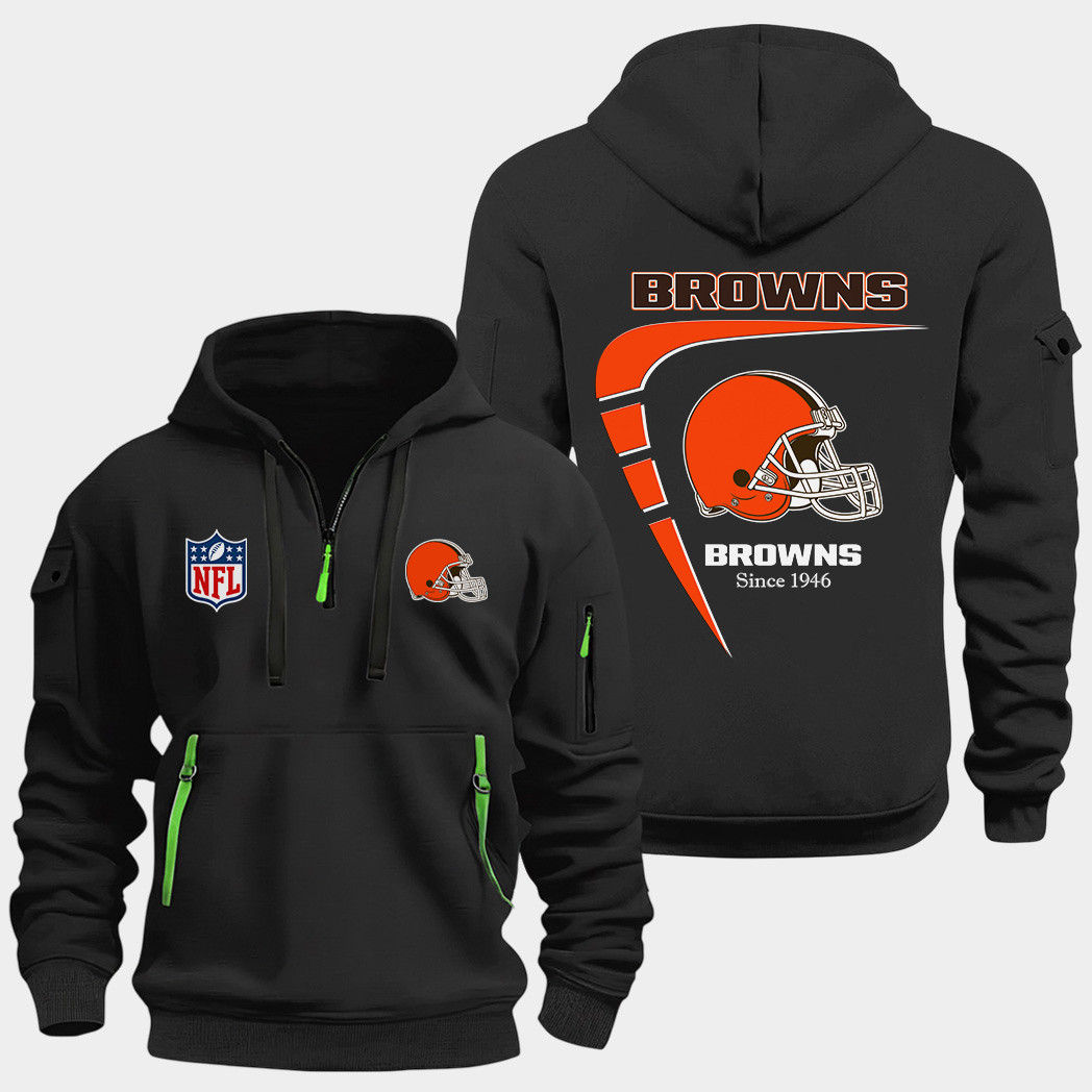 Cleveland Browns Black Quarter Zip Hoodie