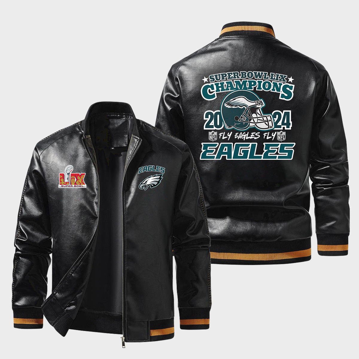 Philadelphia Eagles 2024-2025 Super Bowl LIX Champions Pride Amazing Team Leathe