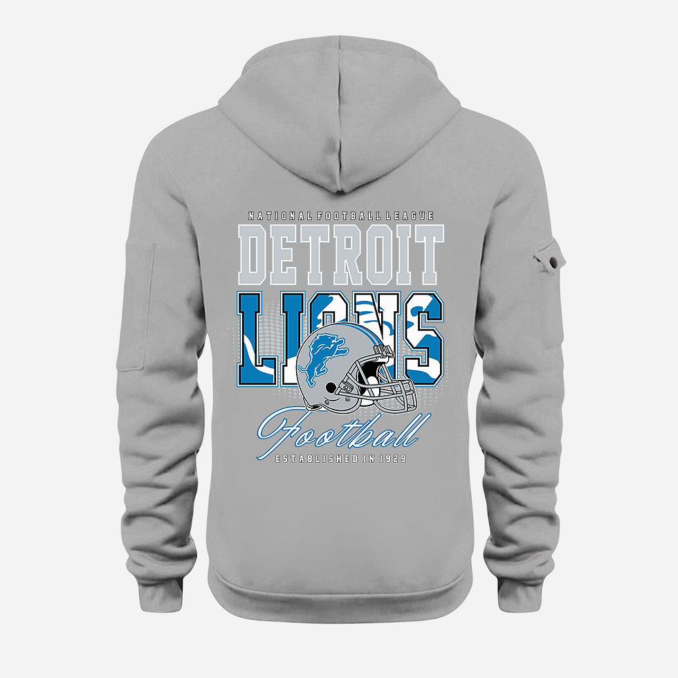 Thumbnail: Detroit Lions Grey Quarter Zip Hoodie