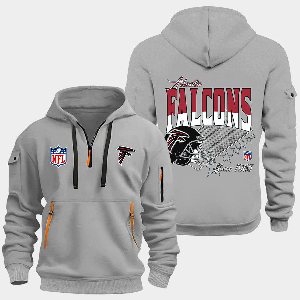 Atlanta Falcons Grey Quarter Zip Hoodie