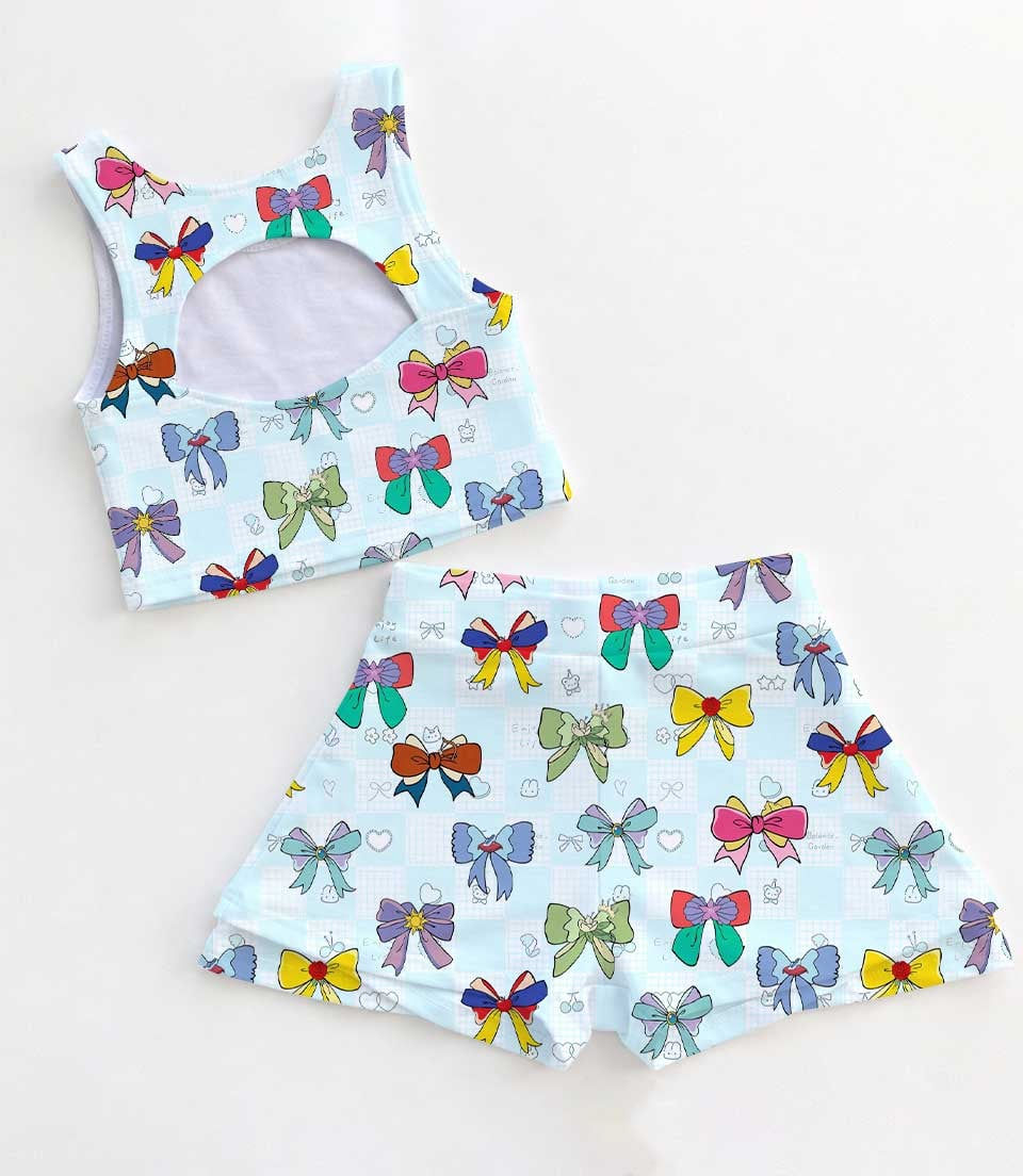 Thumbnail: Women’s Princess Coquette Cute Bow, Athletic Dress and Skort Outfit