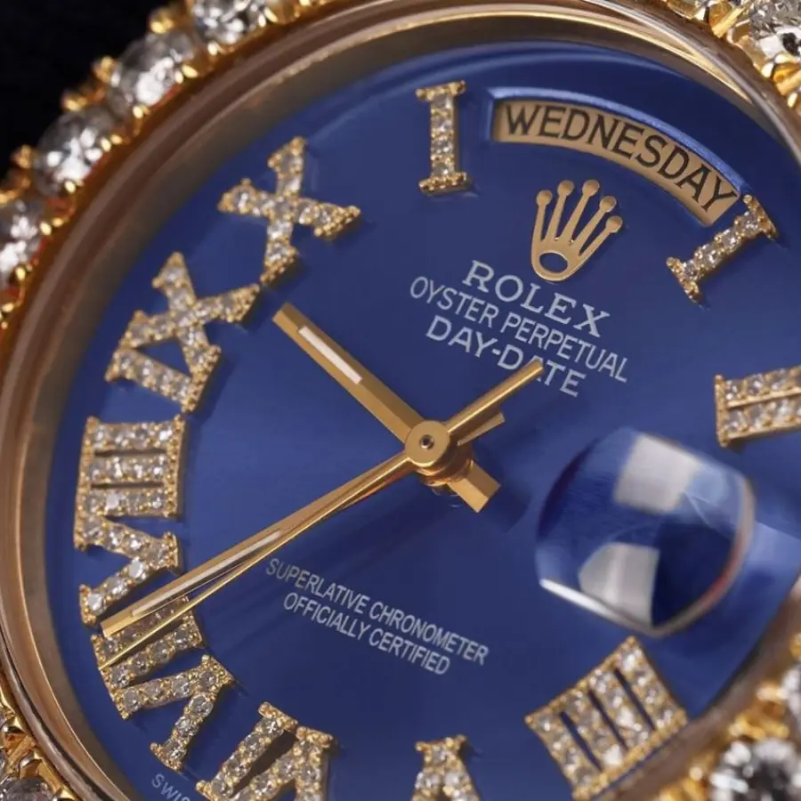 Thumbnail: Rolex Day-Date 18038 Blue Roman Dial