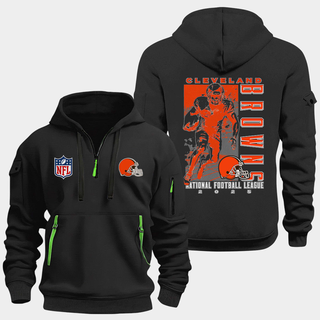 Cleveland Browns Black Quarter Zip Hoodie