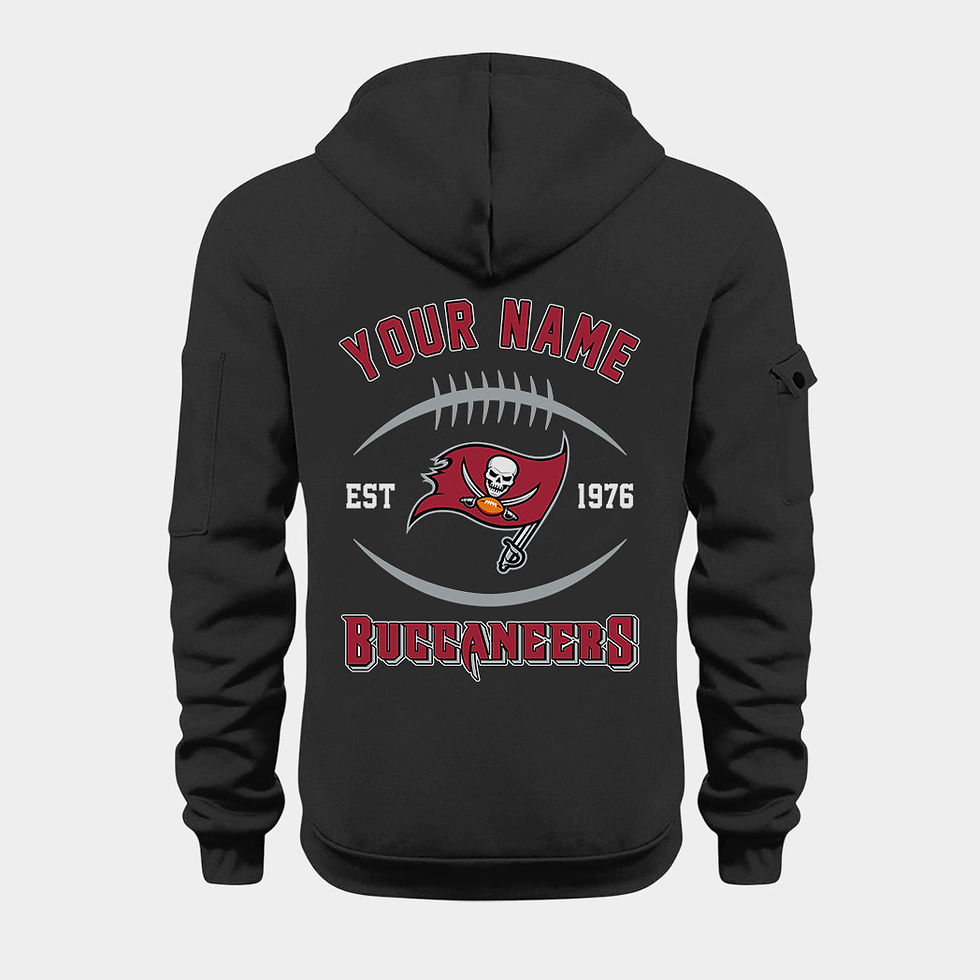 Thumbnail: Tampa Bay Buccaneers Black Quarter Zip Hoodie