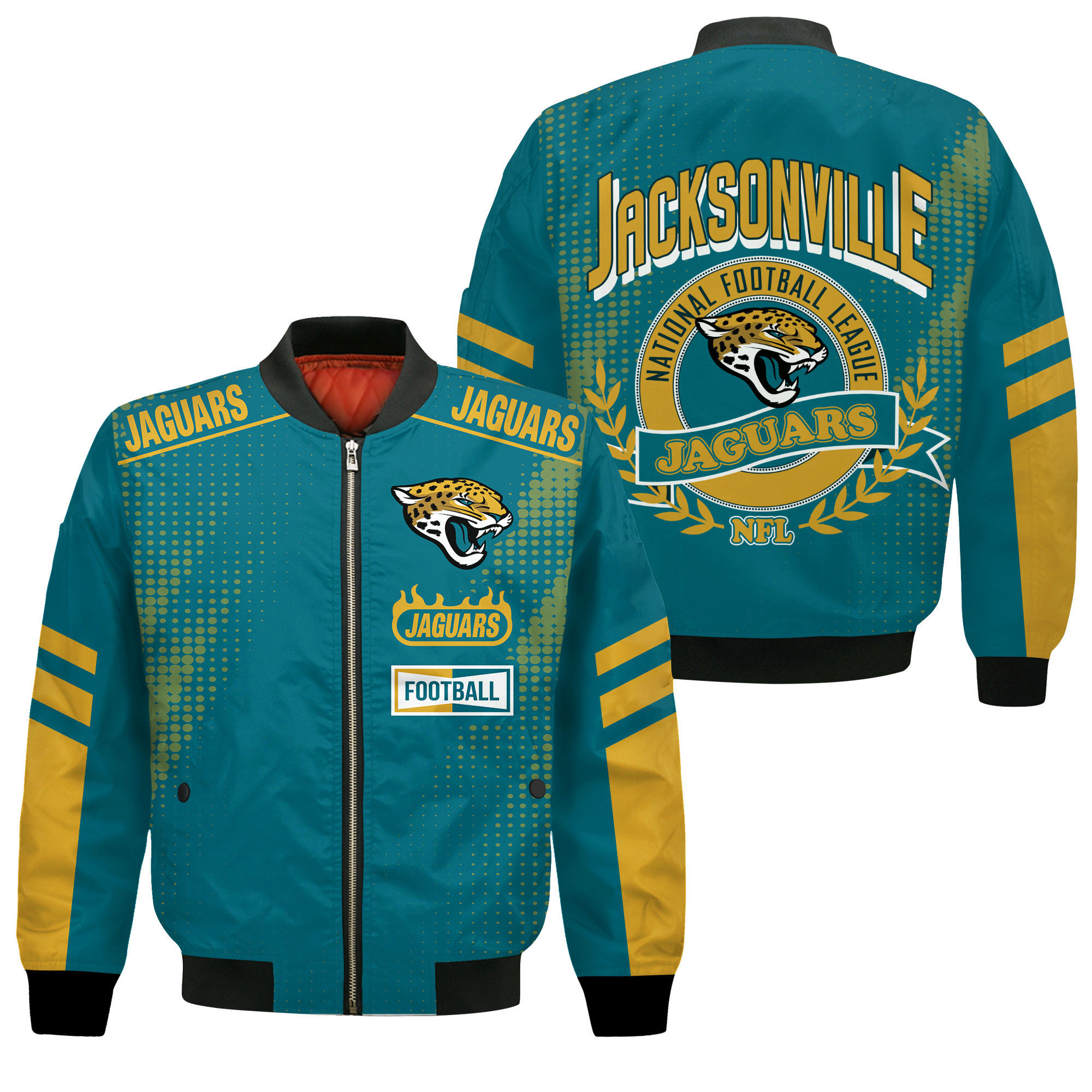 Jacksonville Jaguars Football Team 2024 - 25 The Light Of The Star Bomber Jacket
