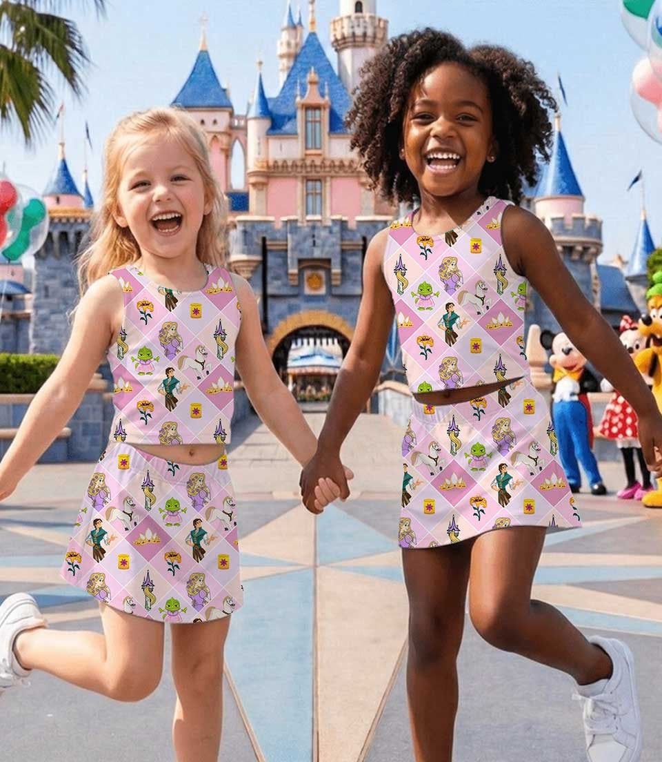 Thumbnail: Tangled Rapunzel Theme Park Family Vacation Outfit, Mom and Me Dress Set