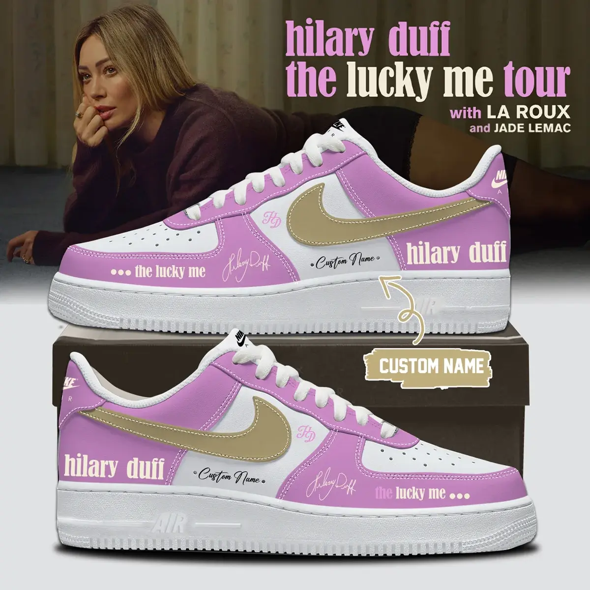 Hilary Duff The Lucky Me Tour Custom Air Force 1 Sneakers