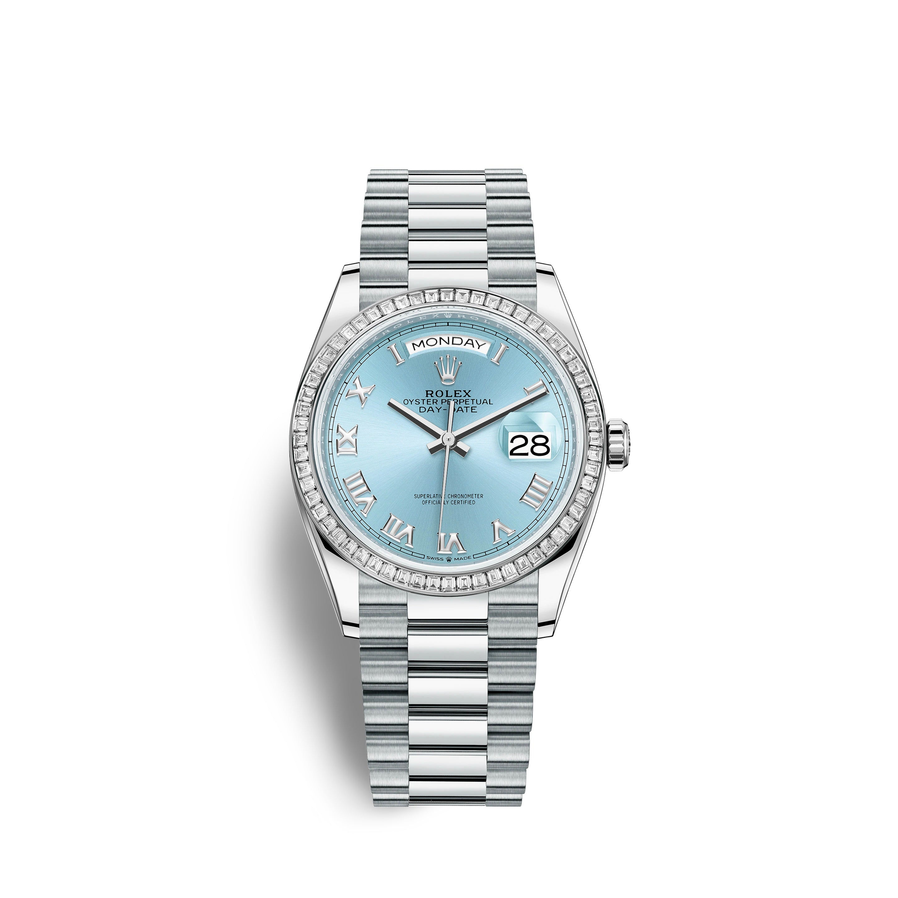 Rolex Day-Date, 36mm, Platinum and Diamonds Ref# 128396tbr-0002