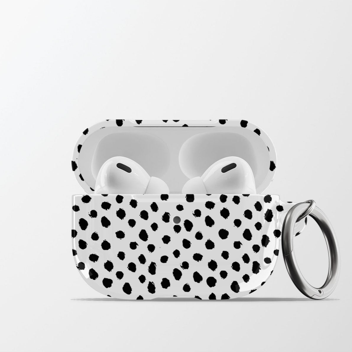 Black and White Spots AirPods Case | Dalmatian Polka Dot Hard Shell Earbud Case